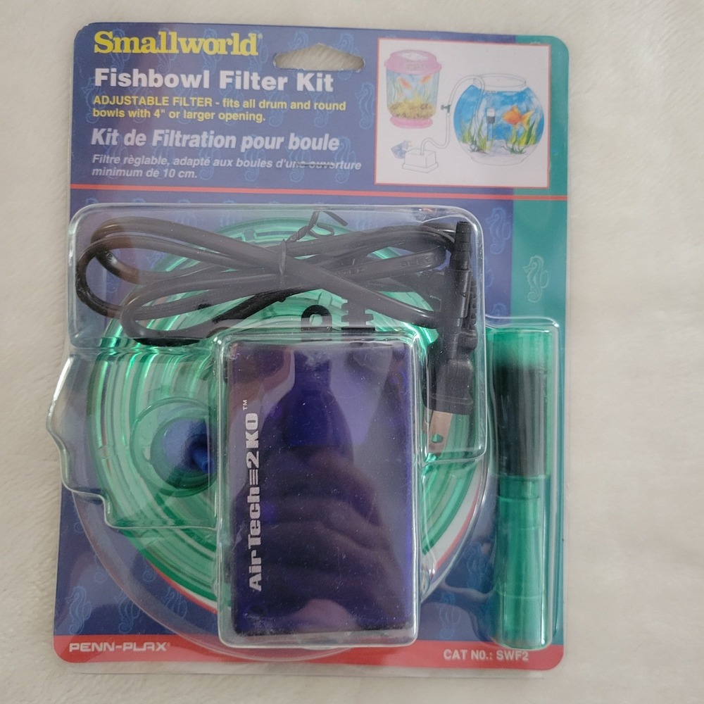 Penn-Plax Smallworld Fishbowl Filter Kit SWF2 Air Tech 2K0 Pump Adjustable New